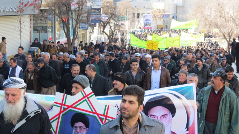 راهپیمایی، یوم الله 22 بهمن، انقلاب اسلامی، جشن 37 سالگی، شهرستان سقز، گولان سقز
