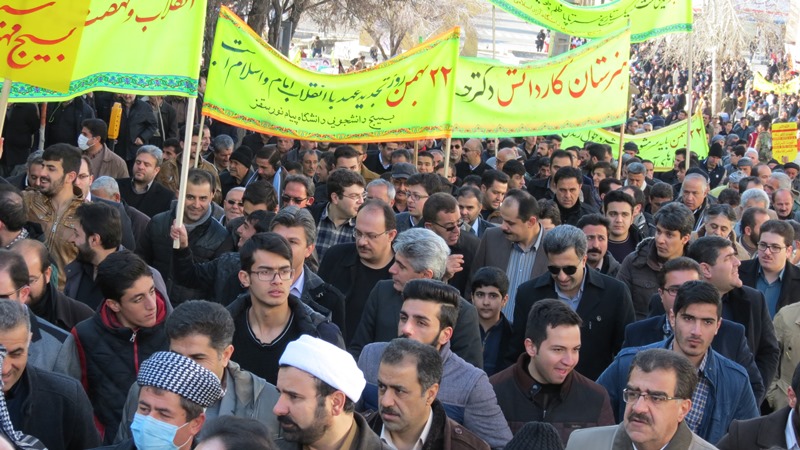راهپیمایی، یوم الله 22 بهمن، انقلاب اسلامی، جشن 37 سالگی، شهرستان سقز، گولان سقز